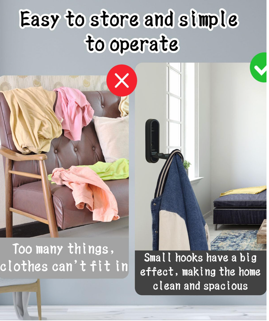 Wall Mounting Foldable Hanging Hook